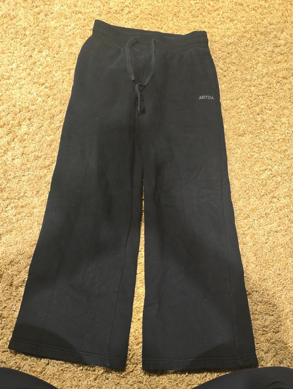 Aritzia Black Wide-Leg Sweatpants with Drawstring